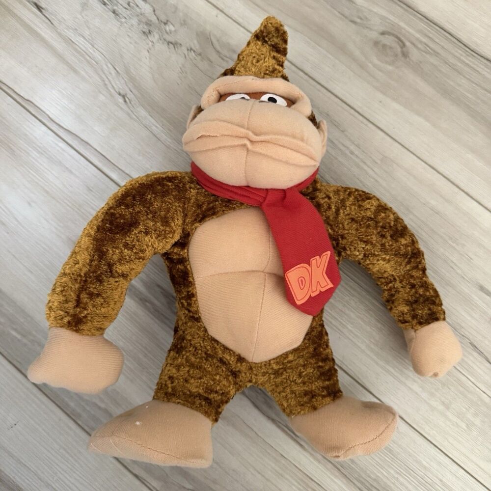 Nintendo Donkey Kong Plush Kellytoy 2004 DK Red Tie Super Mario Plush Toy